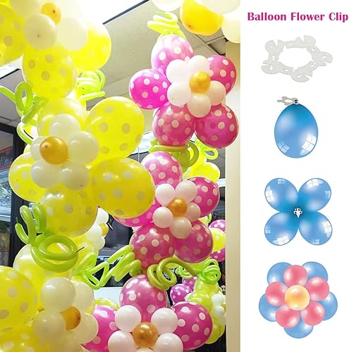 Miniatura 5 de Juego de 3 soportes para globos con clips para globos y pegamento para globos para mesa de ramo, cumpleaños, baby shower, decoración de boda