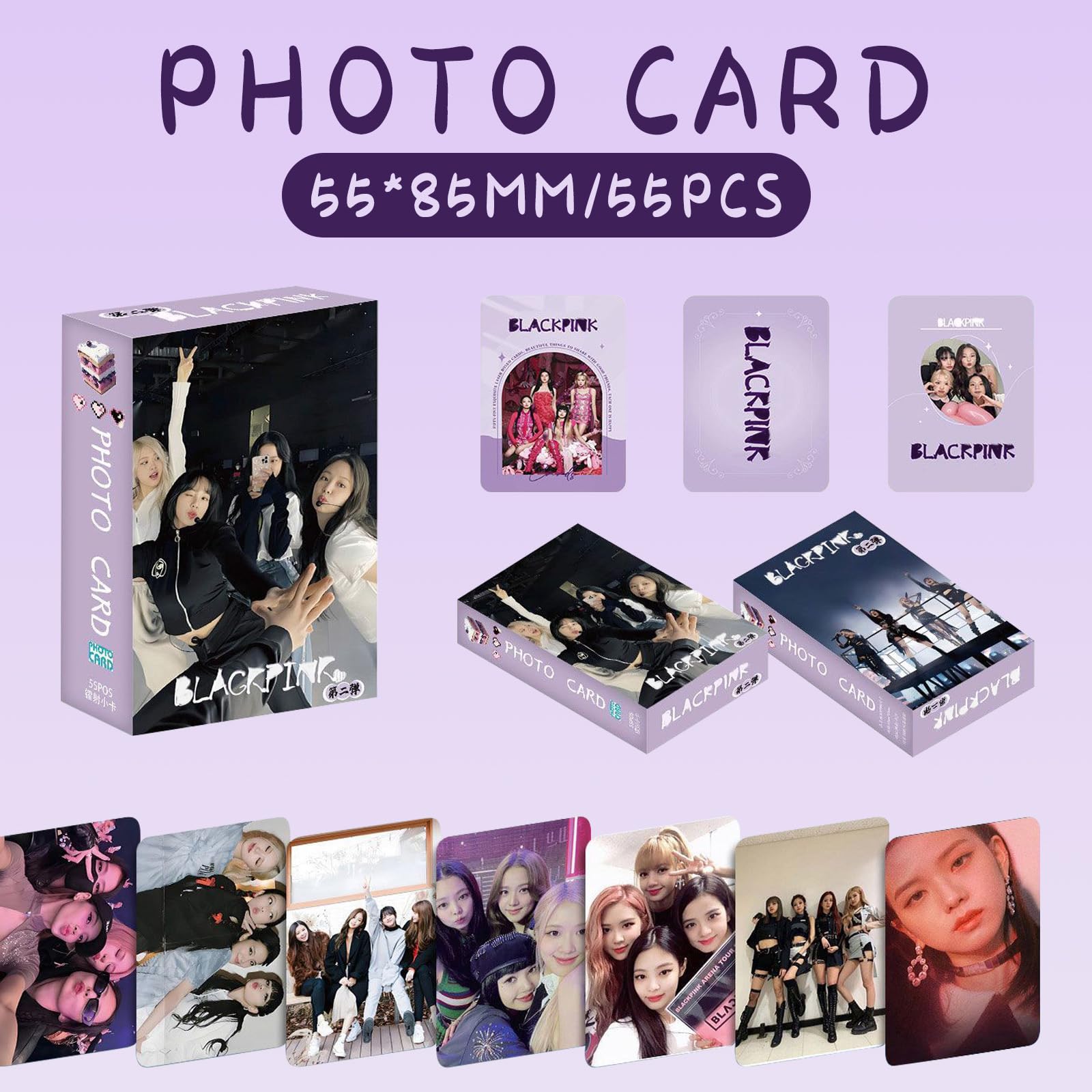 Coffret Photo LOMO BP Born Pink World Tour, Lot de 55 Cartes, Album, Cadeau Fan (Couverture Aléatoire)