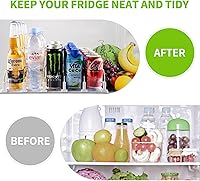 Vista 3 de Organizador de bebidas para nevera, dispensador de latas de soda para refrigerador, dispensador automático de bebidas para nevera con capacidad