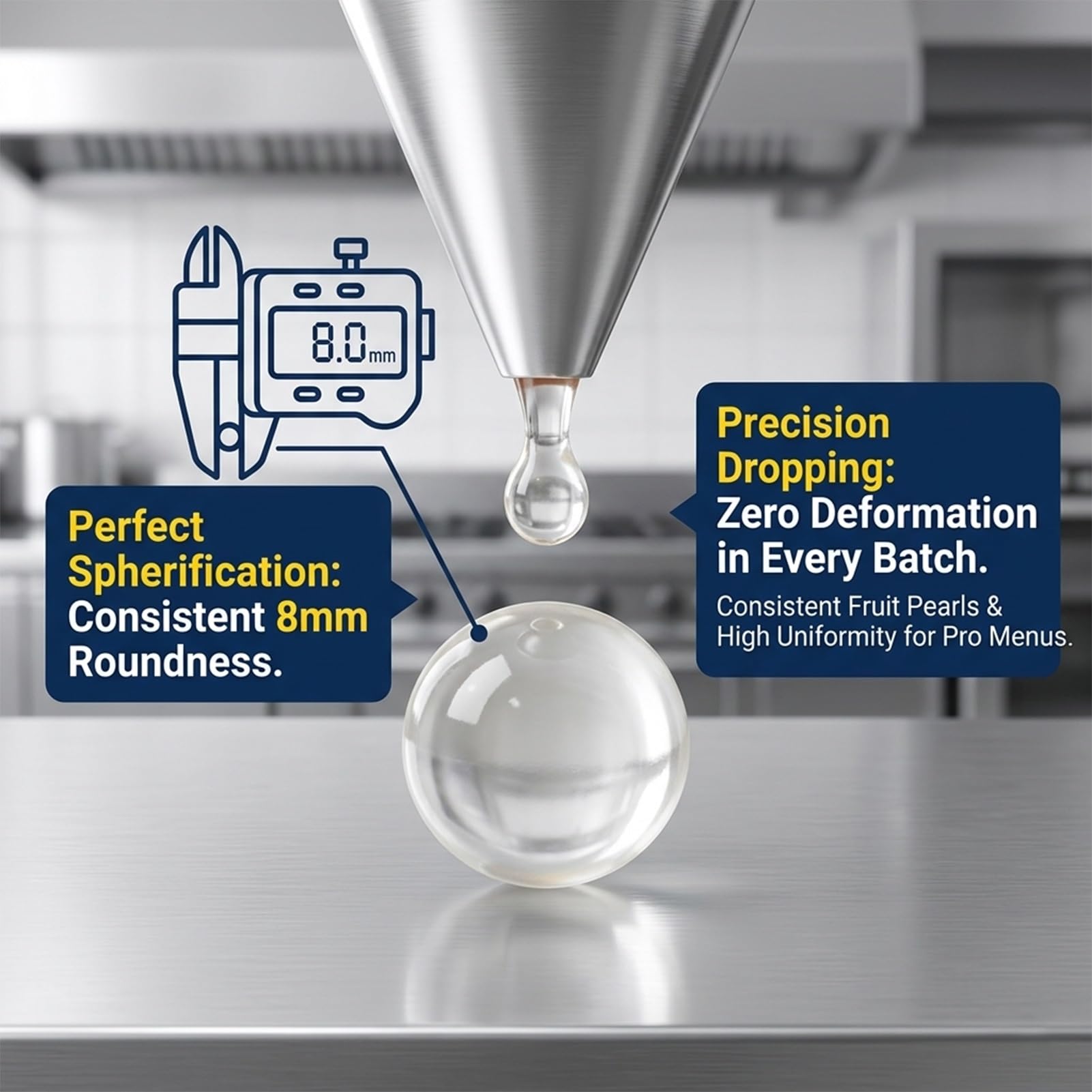 Produttore di Perle di Frutta Esplosive,Controllo Dimensione Uniforme,Formatrice di Sfere di Succo Elettrica,Macchina per Popping Boba Automatica per Dessert e Bibite