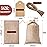 Homum 100Pcs Premium Burlap Gift Bags with Drawstring and Gift Tags & String, 3x4 Inch Reusable Gift Bags, Burlap Bags for Christmas, DIY Craft Bags