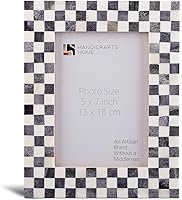 Vista 14 de Marco de fotos chic madreperla hecho a mano vintage 4x6 gris