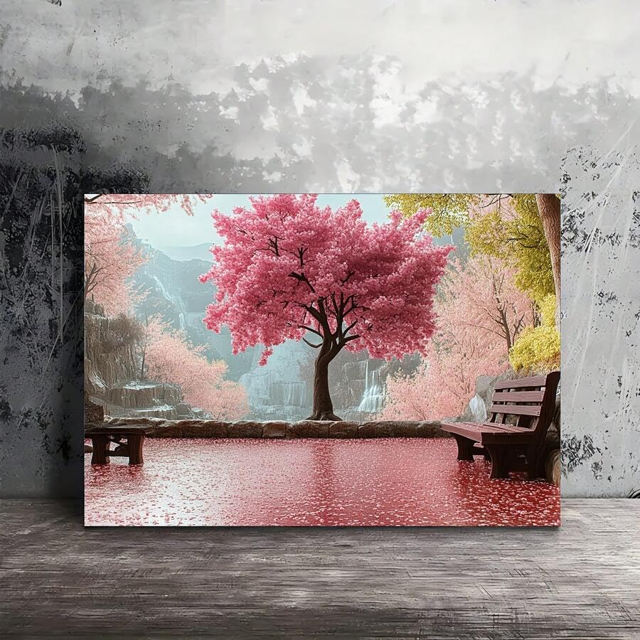 Tableau fleurs de cerisier rose pour une ambiance zen - 3