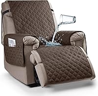 Vista 22 de Ruaozz Funda para silla reclinable 100% impermeable, antideslizante, de gran tamaño, para silla reclinable grande, lavable, con correas elásticas