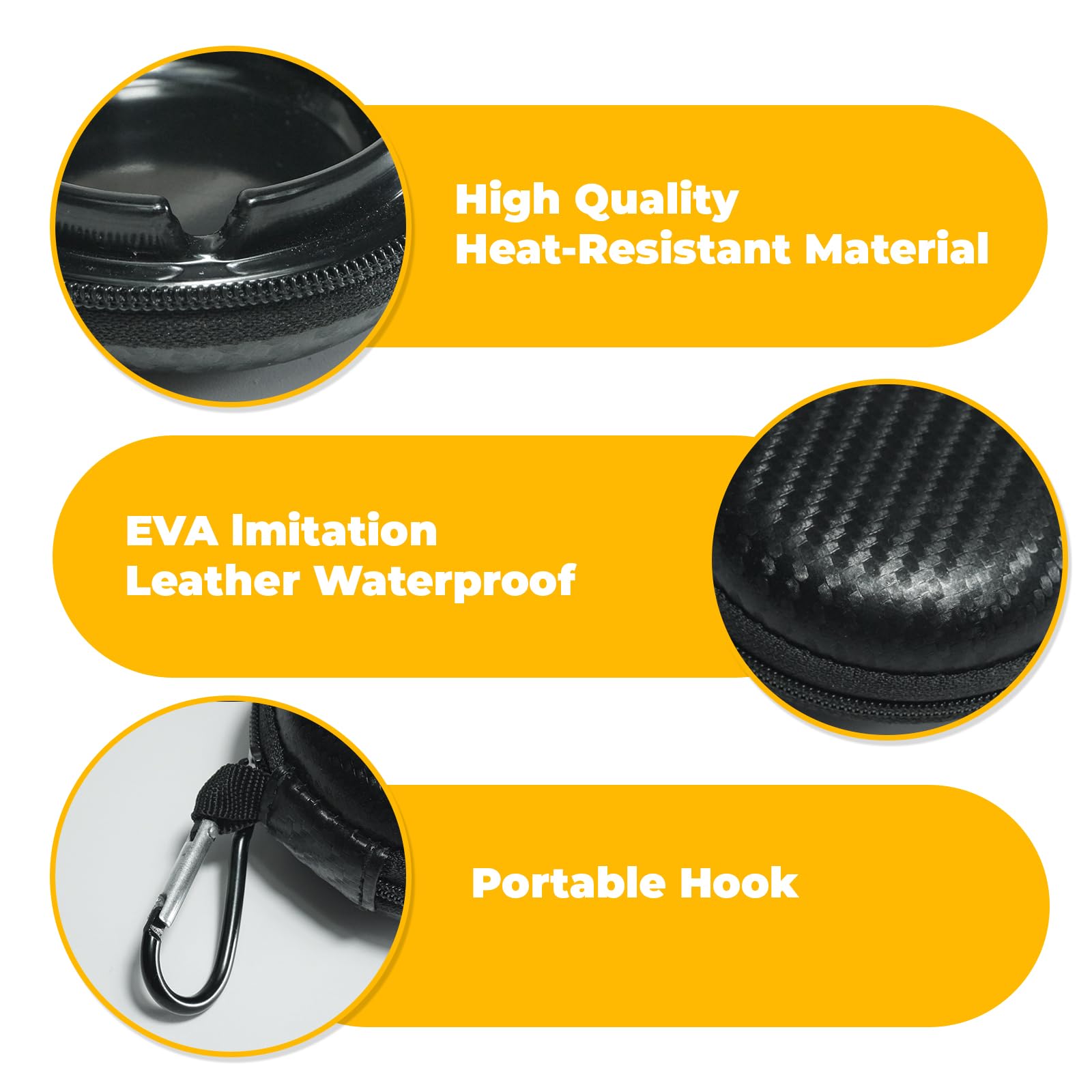 Tragbarer Aschenbecher Schlüsselanhänger - Silber 7,8x3,0x1,7cm