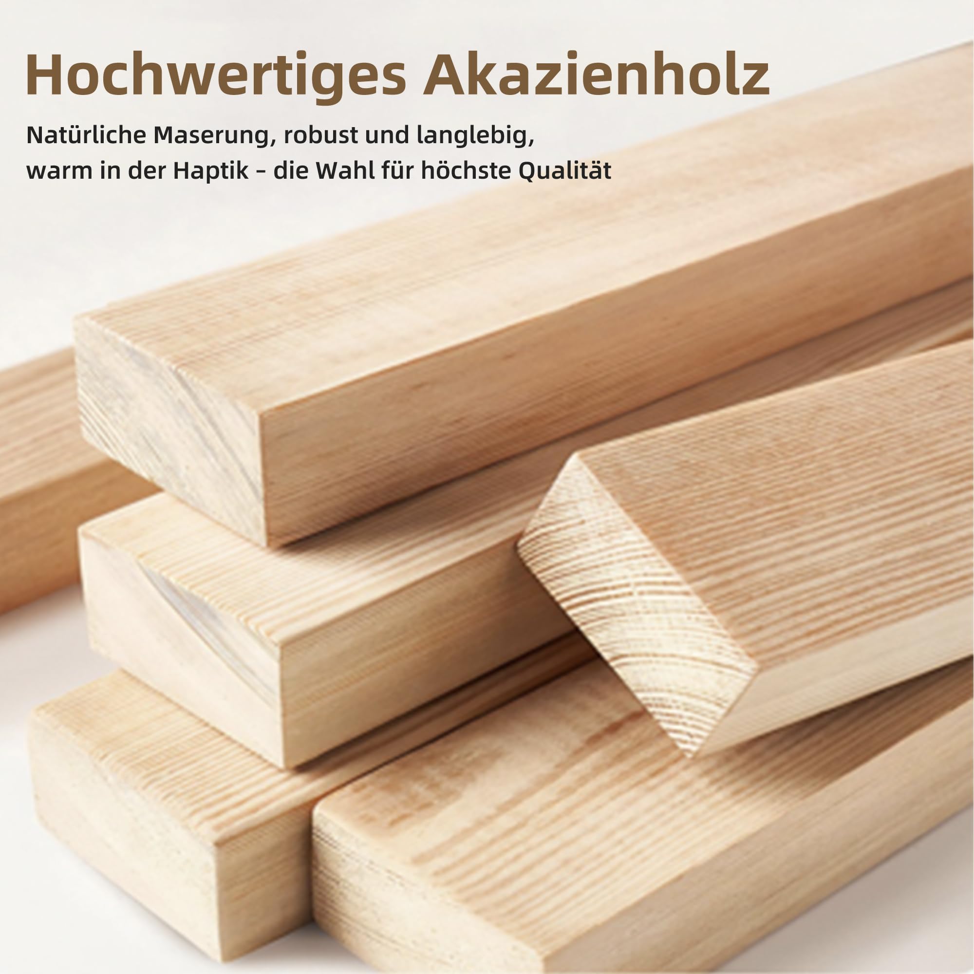 Hängeschaukel Doppelsitz Outdoor mit Kissen, 2-Sitzer Gartenschaukel mit 2 Seilen, Gestell Nicht enthalten, Hängebank für Garten, Terrasse, Balkon, Aus Akazienholz, Schwarz+Beige