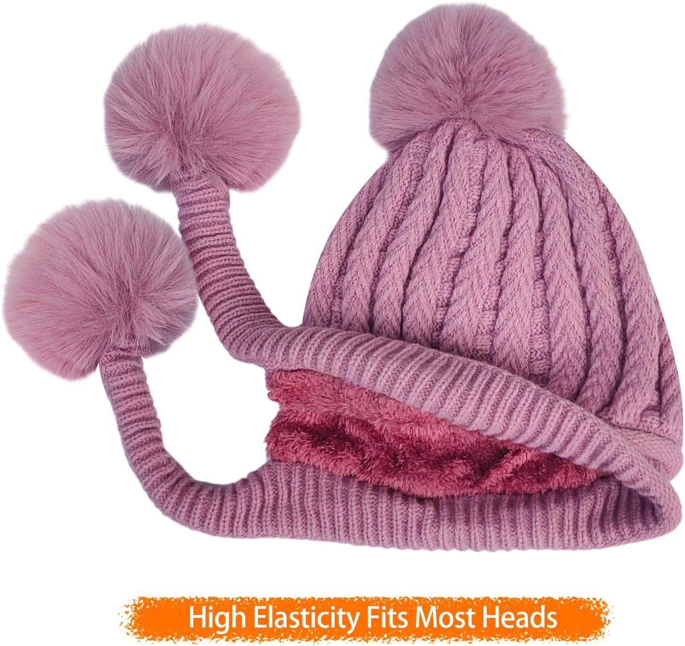 Women Winter Beanie Hat Circle Scarf Set Pompoms Peruvian Ski Snow Ear Flaps Cold Weather Warm Sherpa Knit Hats Fleece Lined - Image 8