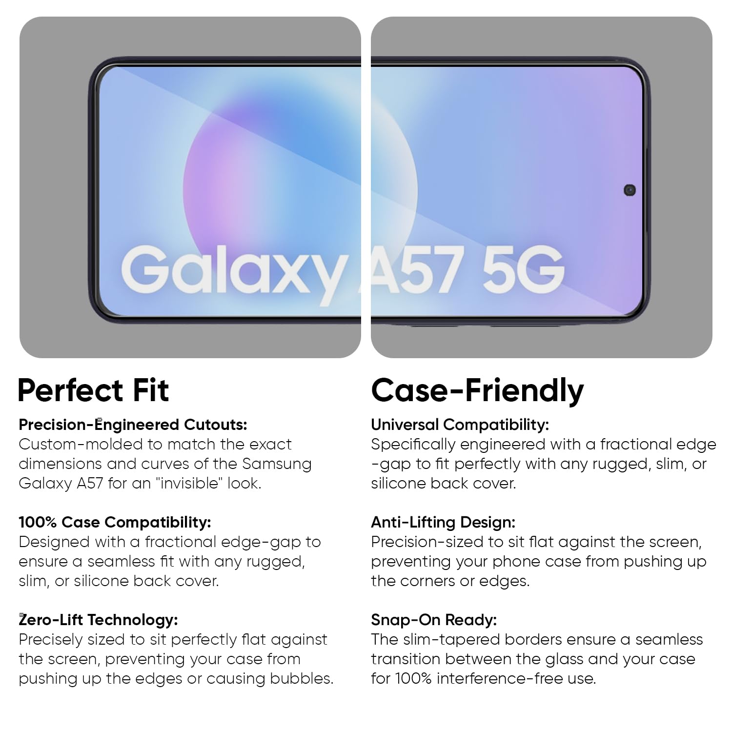 POPIO Military-Grade Gorilla Tempered Glass For Samsung Galaxy A57 | 9H Hardness, Edge-to-Edge, Bubble-Free — Amazon image 4