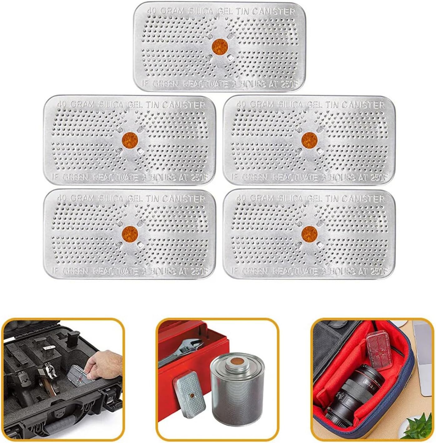 5 Pack Reusable Absorbing Packets Color Changing Desiccant For Home And Car