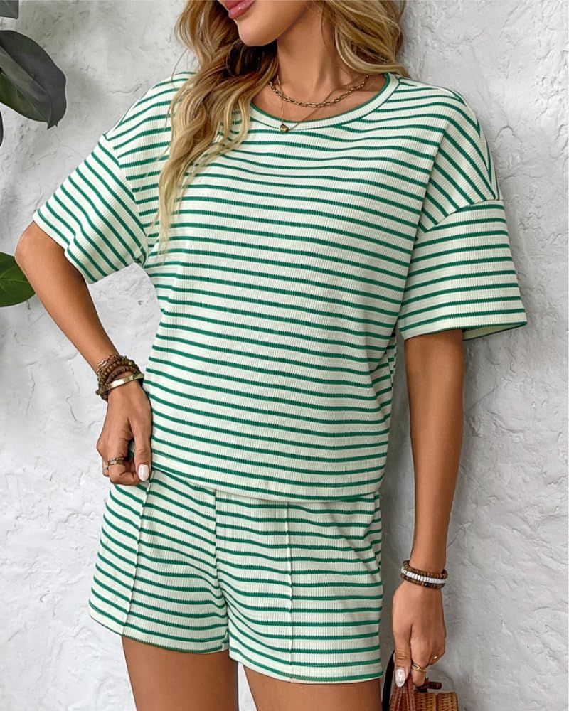 Sulozom Two Piece Sets for Women Summer Shorts Lounge Set Casual Travel Beach Vacation Outfits Clothes - Image 3