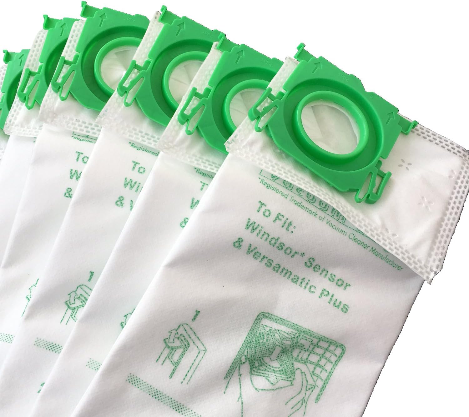 CF Clean Fairy 12Pack Micro Synthetic Cloth Vacuum Bags Compatible With Windsor Sensor G & C Series Sebo & Kenmore Commercial Upright Vacuums Replacement for 5300rep