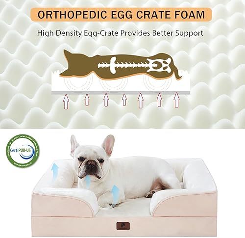 Miniatura 4 de Cama ortopédica para perros grandes, sofá de espuma para perros con funda impermeable extraíble lavable, parte inferior antideslizante, soporte