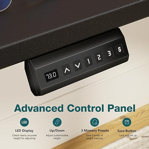 Miniatura 5 de Smug Escritorio de pie de altura ajustable de 40 pulgadas, mesa de computadora eléctrica para sentarse, de pie, mesa de computadora ergonómica de