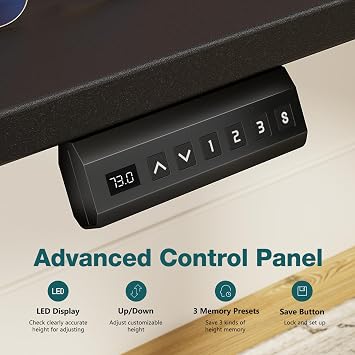 Simple Deluxe Electric Standing Desk, Adjustable Height Stand up Desks, 24x40 Inches Sit Stand up Desk with Cable Management, Ergonomic Rising Computer Table with Memory Preset, Black