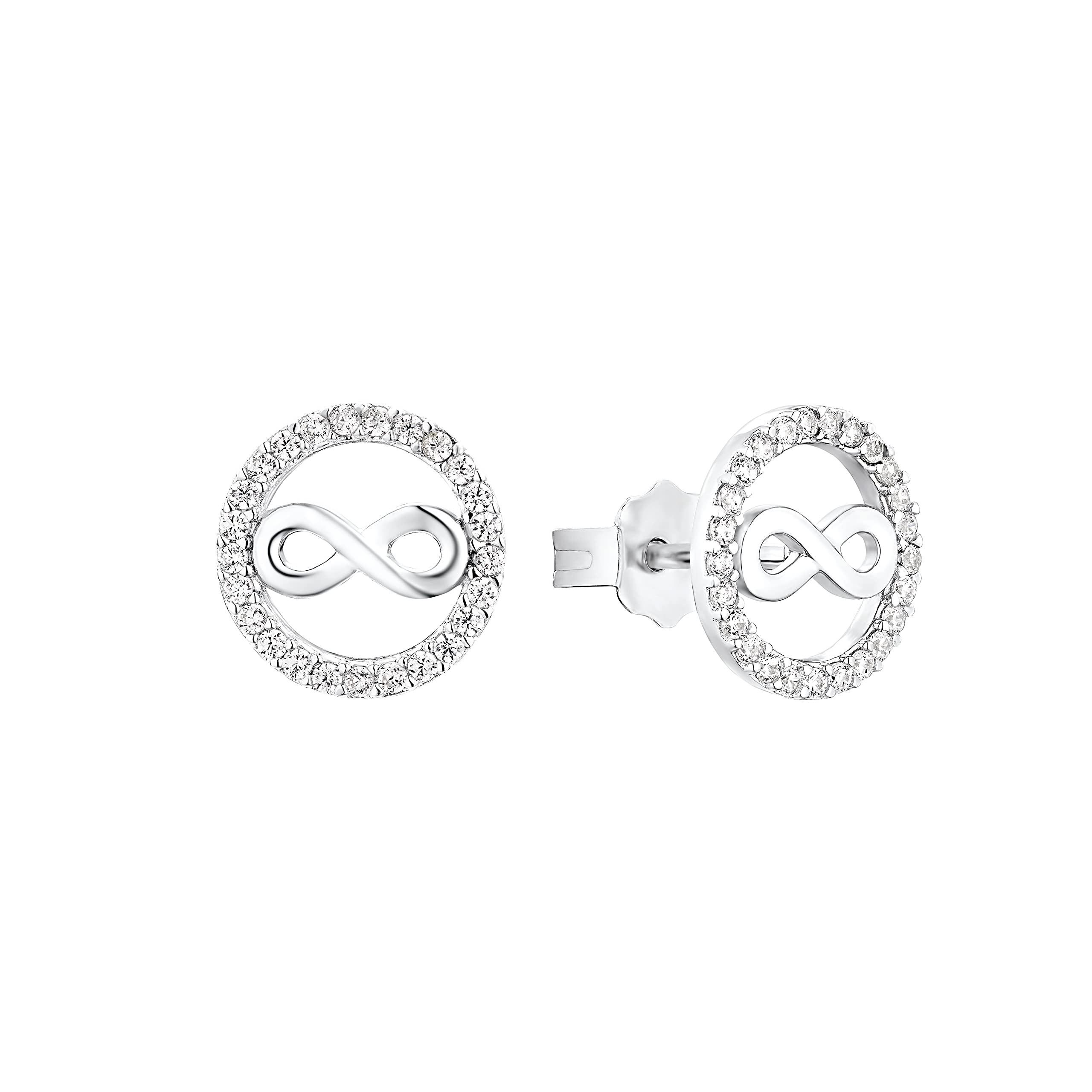 s.Oliver Stud earrings 925 Sterling Silver women, earrings, with zirconia synth., silver, comes in jewelry gift box