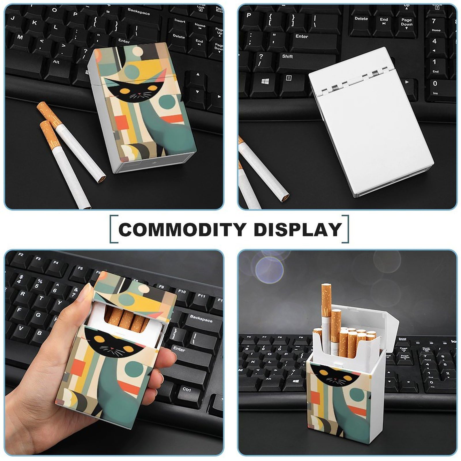 modern cigarette case Amazon.com: Mid-Century Modern Art Cat Cigarette Case Normal Size Cigarette  Holder Case Skul Style Box 20 Capacity Women and Men Perfect for Roll Your  Own Cigs : Health & Household