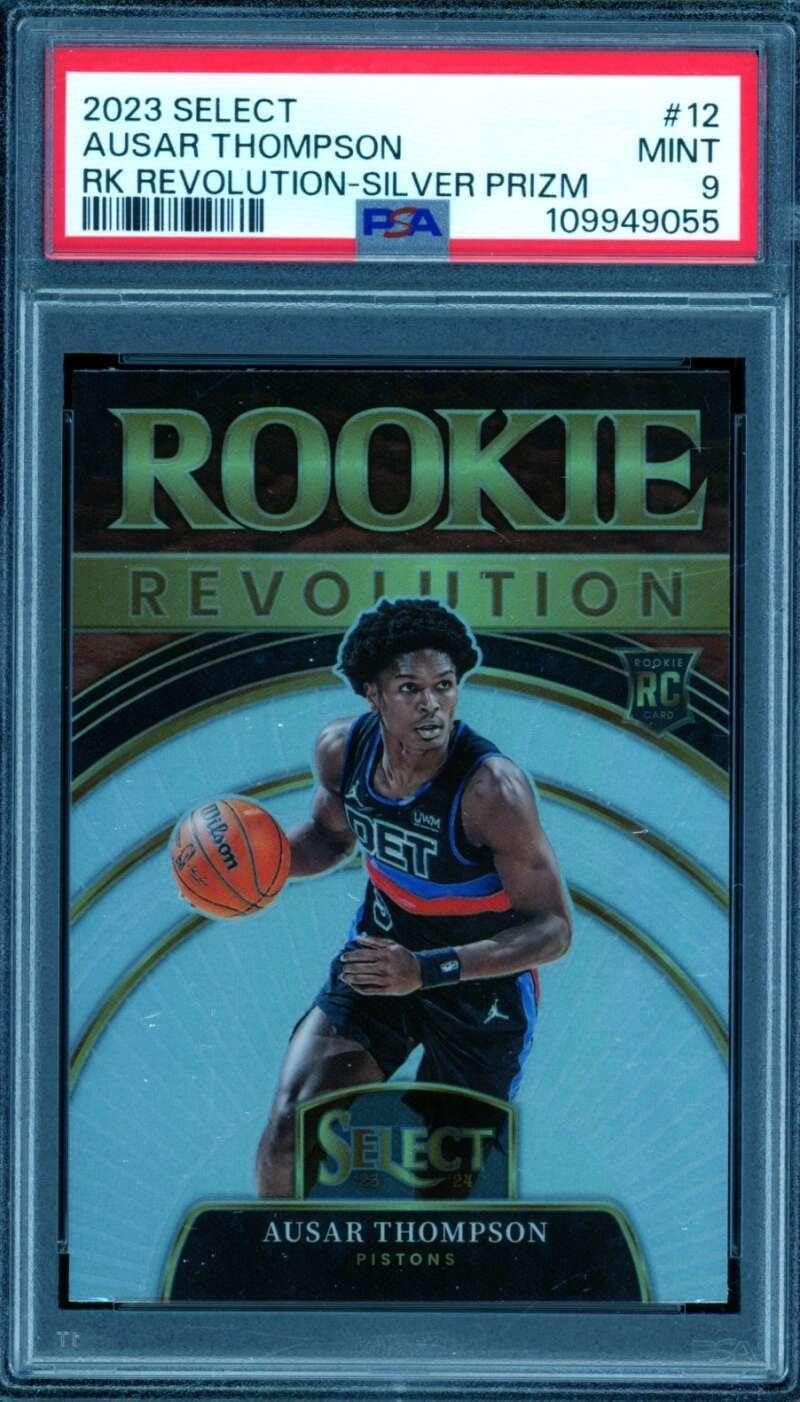 Ausar Thompson Rookie Card 2023-24 Select RK Revolution Silver Prizm #12 PSA 9 - Basketball Slabbed Rookie Cards