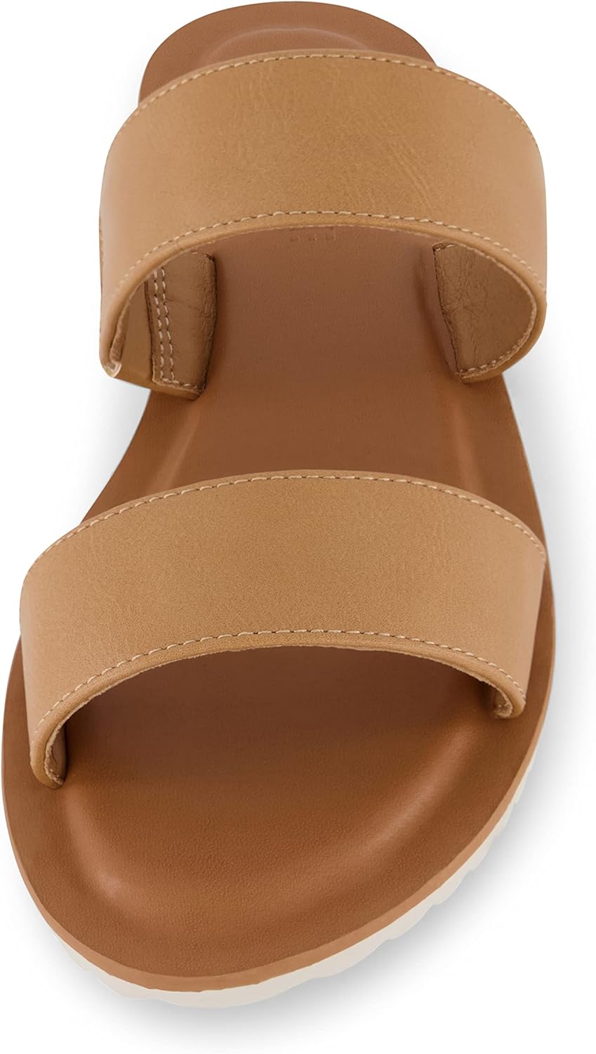 CUSHIONAIRE レディース ベラ スライドサンダル + 低反発素材 幅広幅, タン, 8 Wide