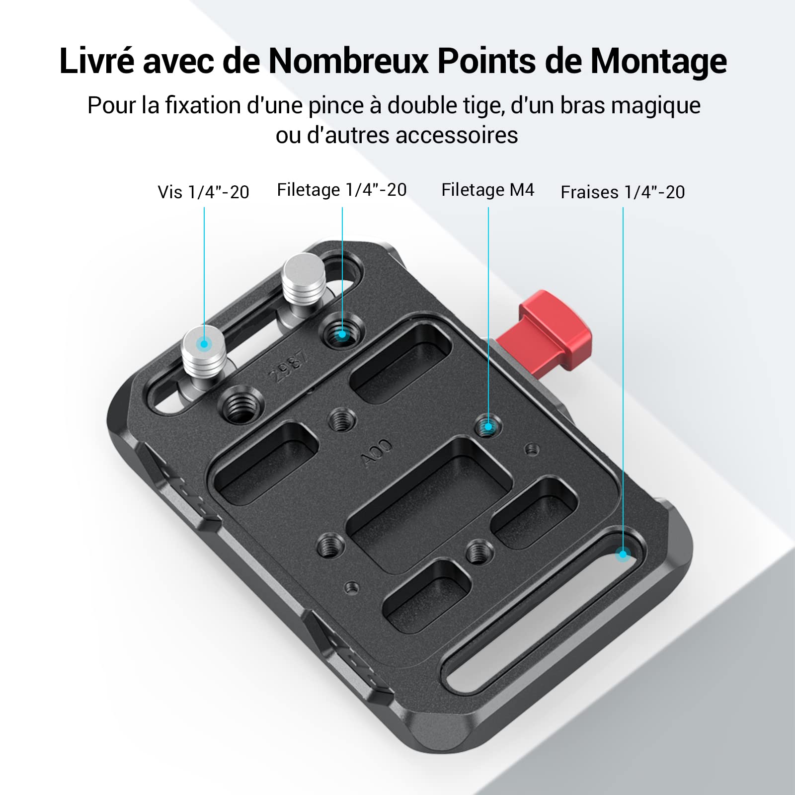 SMALLRIG Mini V Mount Battery Plate avec Super Clamp - 2989