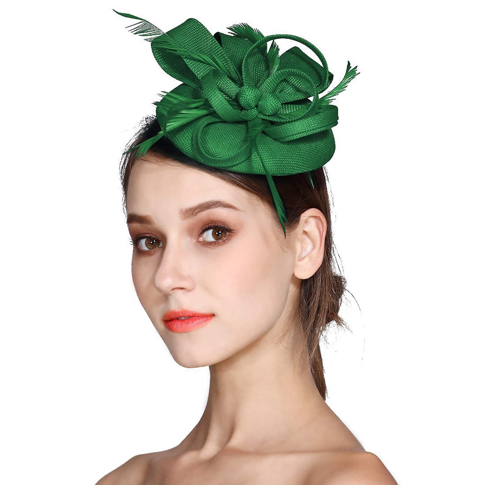 HOLDOOR Fascinator Sinamay Feather 