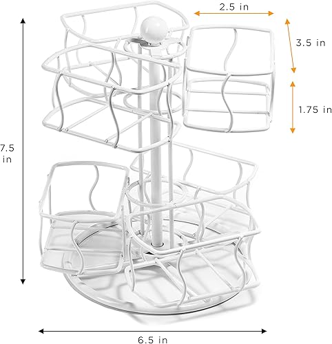 Vista 2 de Sorbus Carrusel giratorio de bolsas de té, organizador de té para encimera, accesorios de estación de matcha, almacenamiento giratorio de 2 niveles