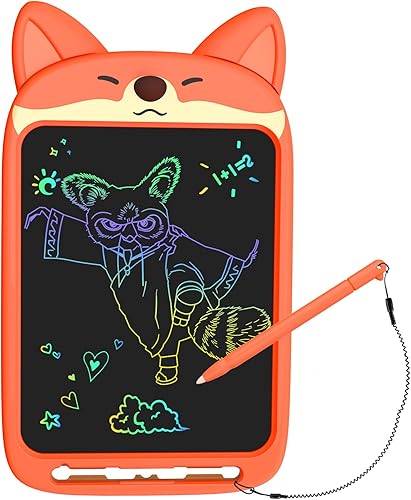 CHAFEGY Tableta de escritura LCD de 10 pulgadas para niños pequeños, almohadilla de dibujo electrónica, diseño de búho león, zorro, conejo, regalo