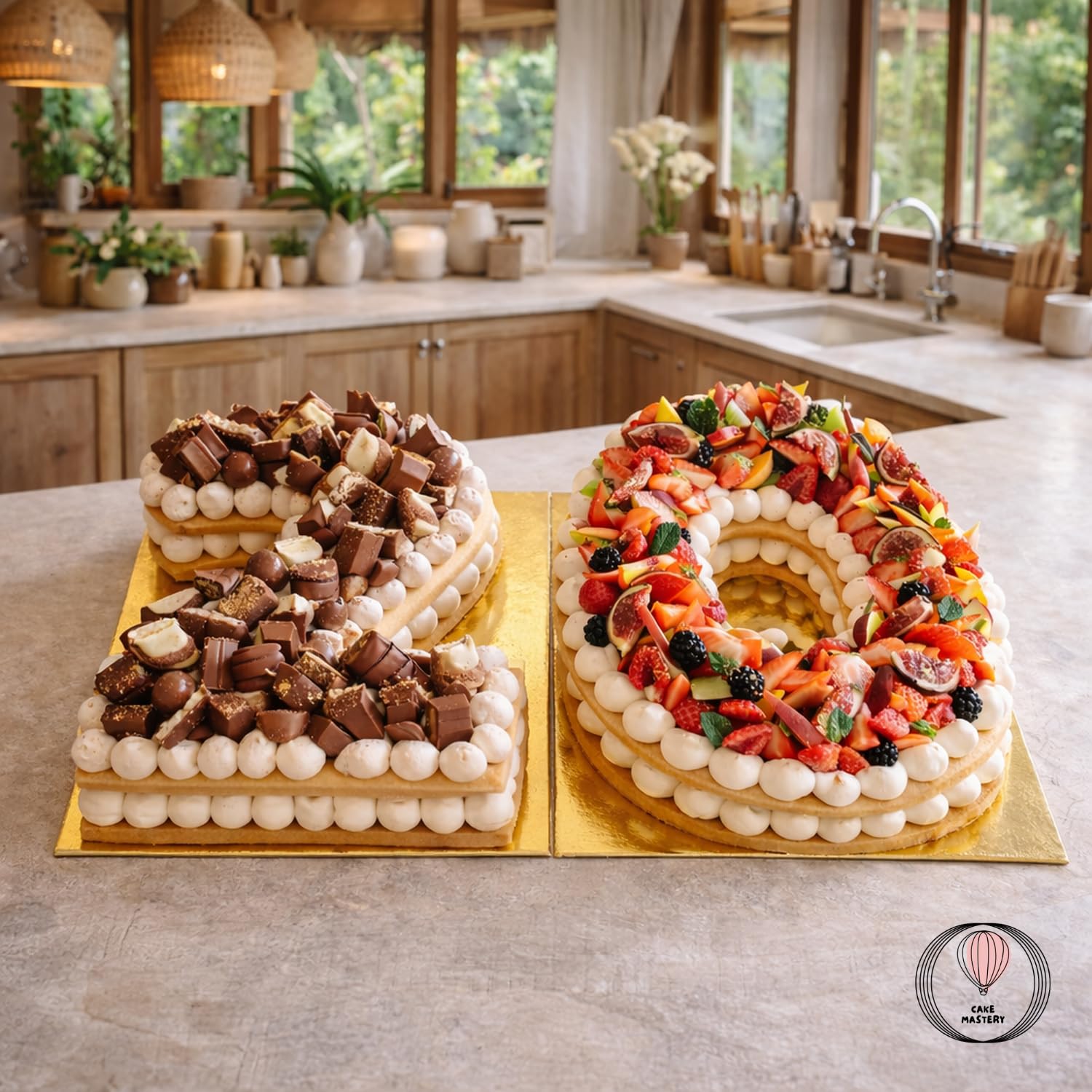 Number Cake Kit Complet 10-12 Parts – Gâteau Chiffre Parfait Dès le Premier Essai| Chiffres 0-9 + Douilles + Poches + Spatule + Moule Chocolat Offert