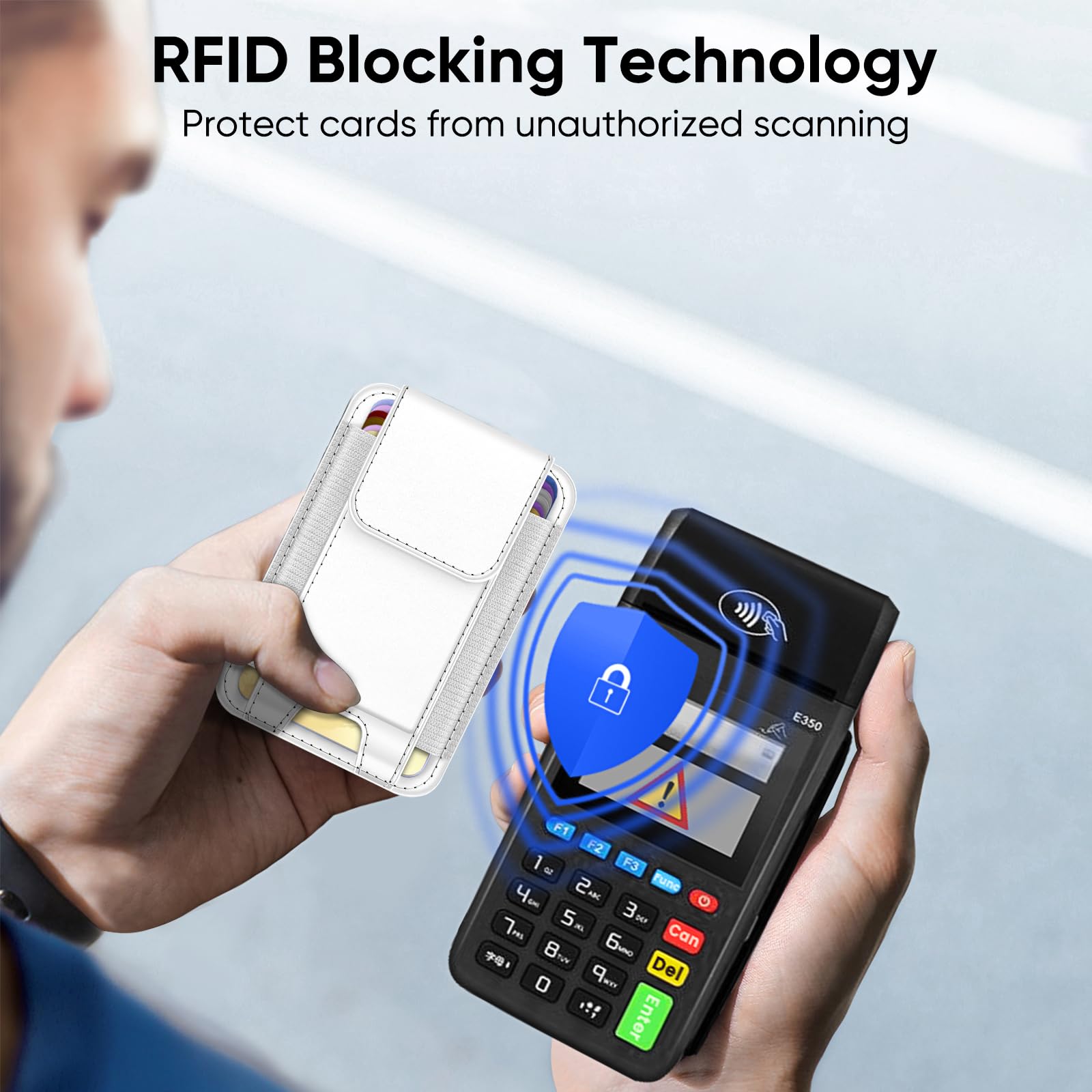 CASEBOT Porte-Cartes magnétique RFID pour iPhone 17/16/15/14/13/12, Cuir Slim, 6 Cartes