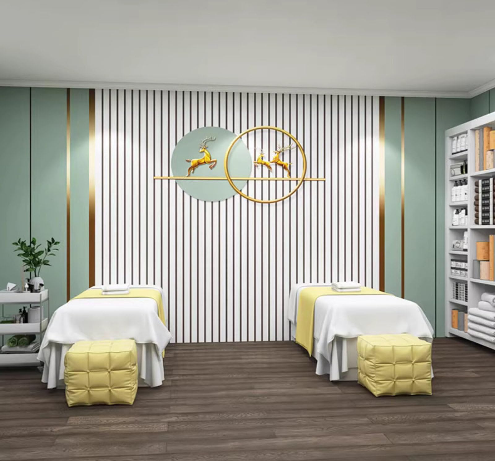Wallpaper-3D-Xlm 430Cm×300Cm(B×H) Affordable Luxury Gold Lines Geometric Lattice Reindeer 3D Wallpaper Easy Install Feature Office Living Room Sofa Bedroom Tv Background Wall Decoration-430Cm×300Cm