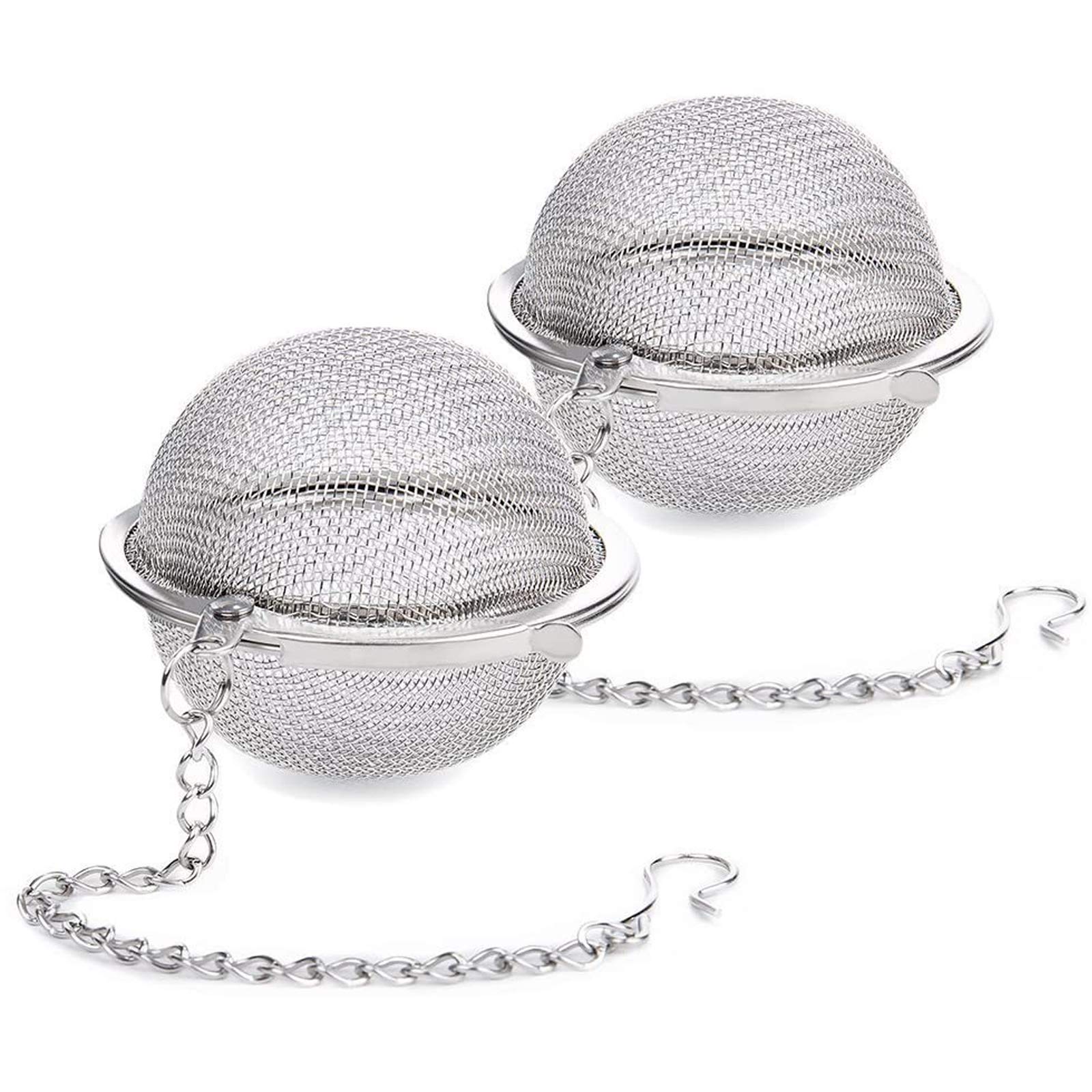 Siasky 2Pcs Stainless Steel Tea Ball, 2.1 Inch Mesh Tea Infuser Strainers, Premium Tea Filter Tea Interval Diffuser for Loose Leaf Tea and Seasoning Spices