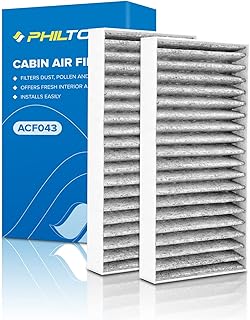 ACF043 (CF11777) Cabin Air Filter, Replacement for Wrangler (2011-2018), Wrangler JK (2018), Premium Cabin Filter with Activated Carbon Filter Up Dust Pollen Odor, Pack of 2