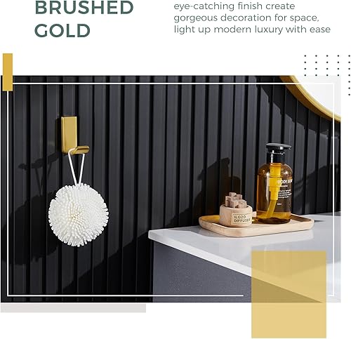 Miniatura 9 de Gancho para bata de toalla, oro cepillado, soporte para toallas de mano de acero inoxidable 304, soporte de pared para colgar ropa de baño