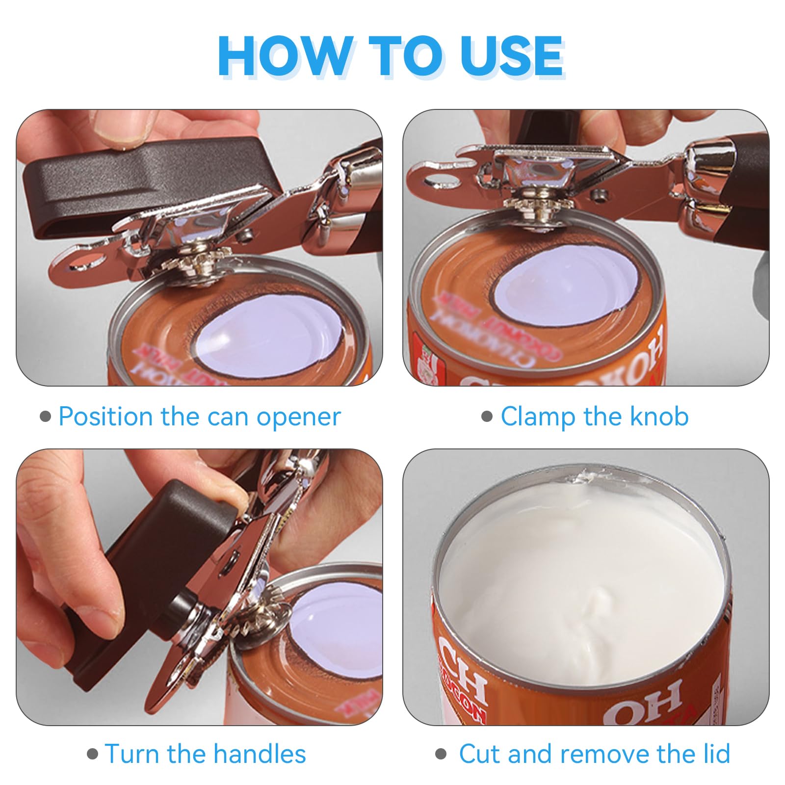 Tin Opener, Premium Stainless Steel Can Opener with Built-in Bottle Opener, Heavy-Duty, Rust-Resistant, Easy to Clean, Ergonomic Handle, Compact Design for Convenient Storage - Image 4