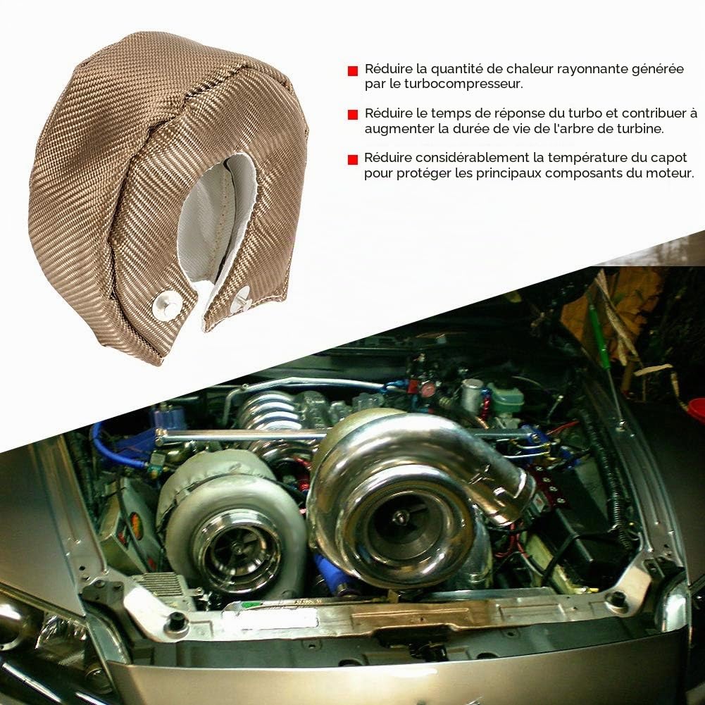 Titane Bouclier Thermique Turbo, Monocouche en Titane Bouclier Thermique Turbo Couverture de Bouclier Thermique pour T3 T25 T28 Gt25 Gt28 Gt30 Gt32 Gt35 Gt37 Ct26