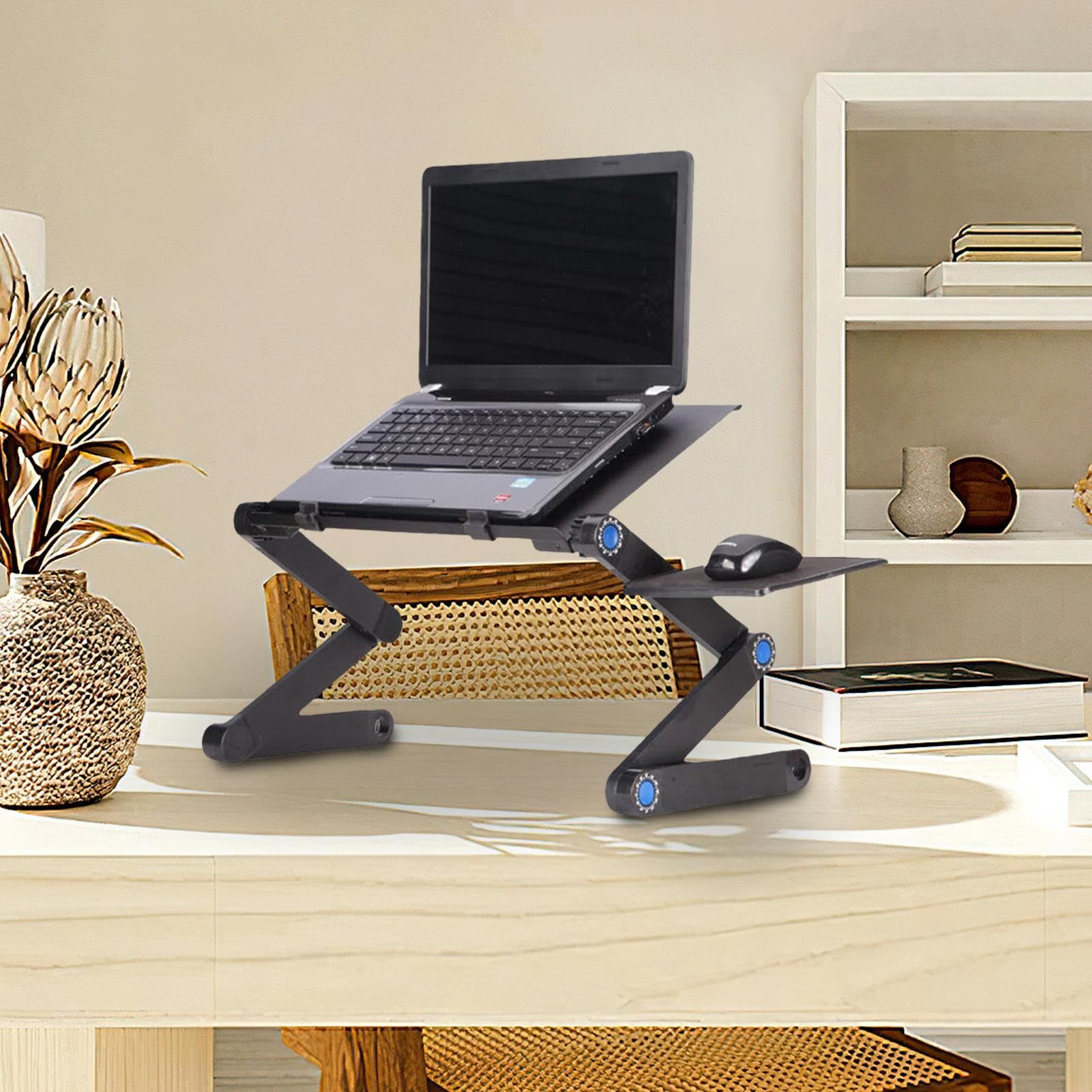 Scrivania da per computer portatile, vassoio pieghevole | supporto portatile per casa e ufficio, tavolo per computer con tappetino per mouse integrato, postazione di lavoro ergonomica