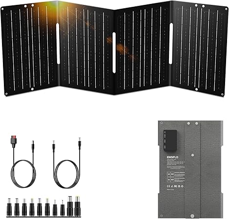 60W Solar Panel Charger Solar Battery High Efficiency Camping Waterproof IP68 Solar Panel with USB and DC Outputs for Portable Power Station,Power Bank, Phone, Laptop