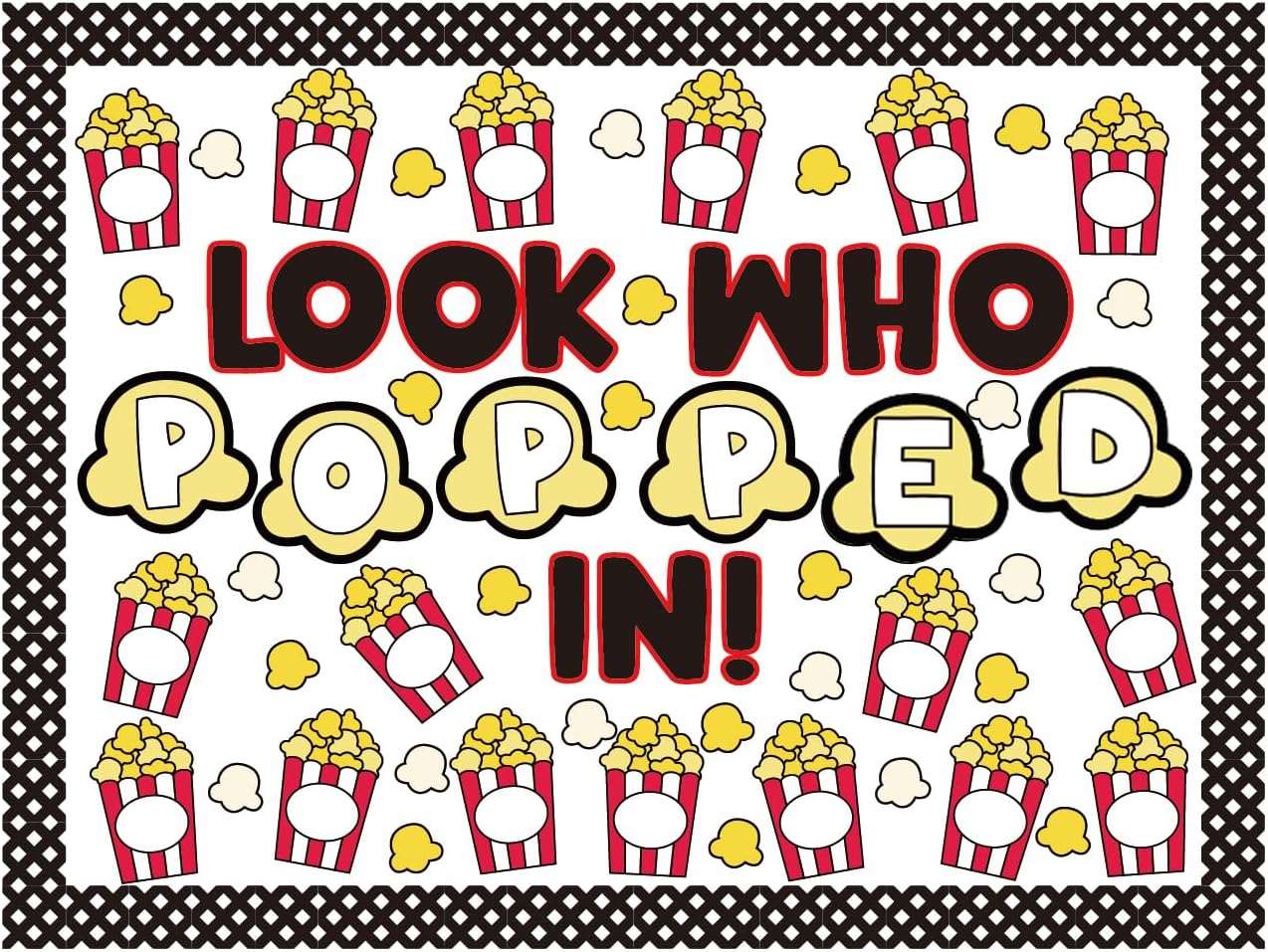 Whaline 96Pcs Popcorn Bulletin Board Kit Popcorn Bucket