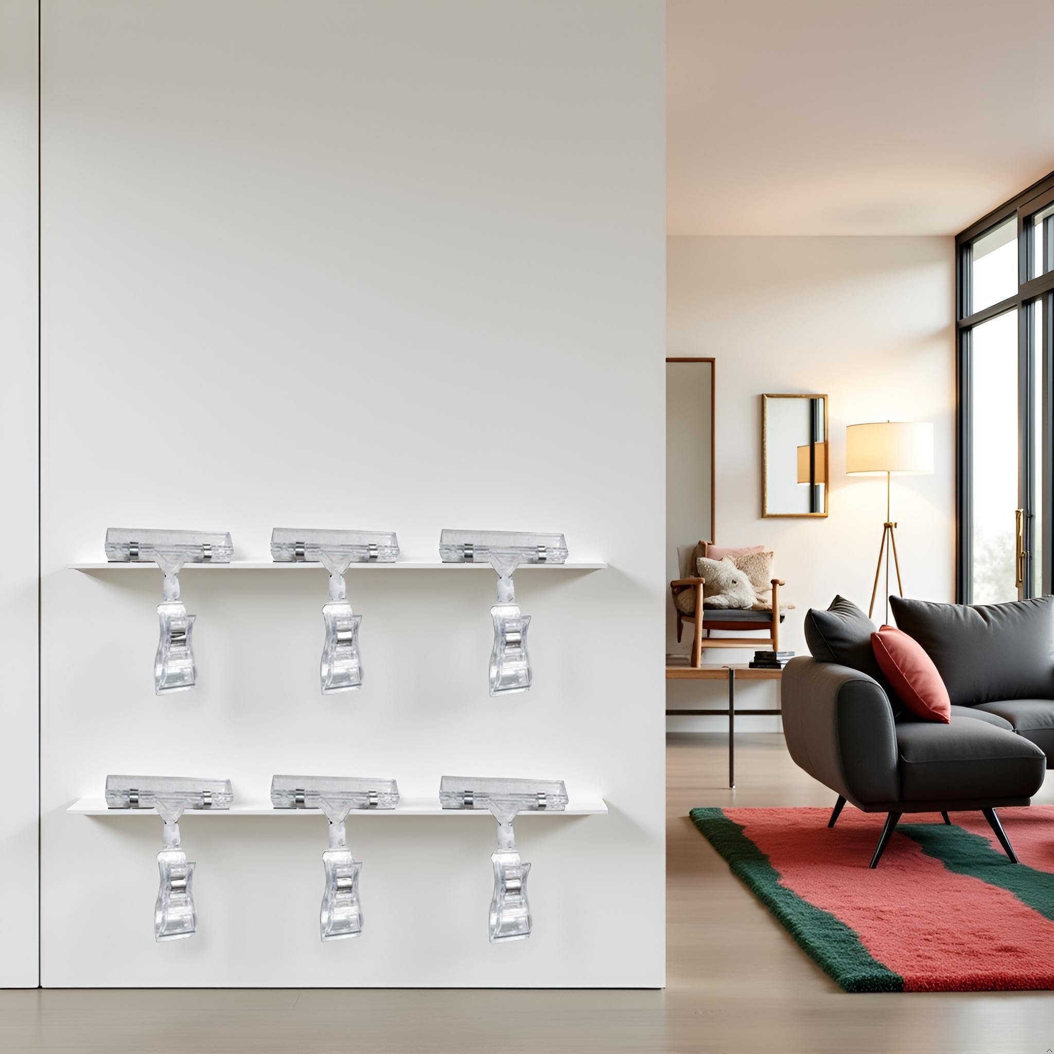 6x Mini Schild-Clips Drehbar - Transparente Etikettenhalter Für Büro & Shop