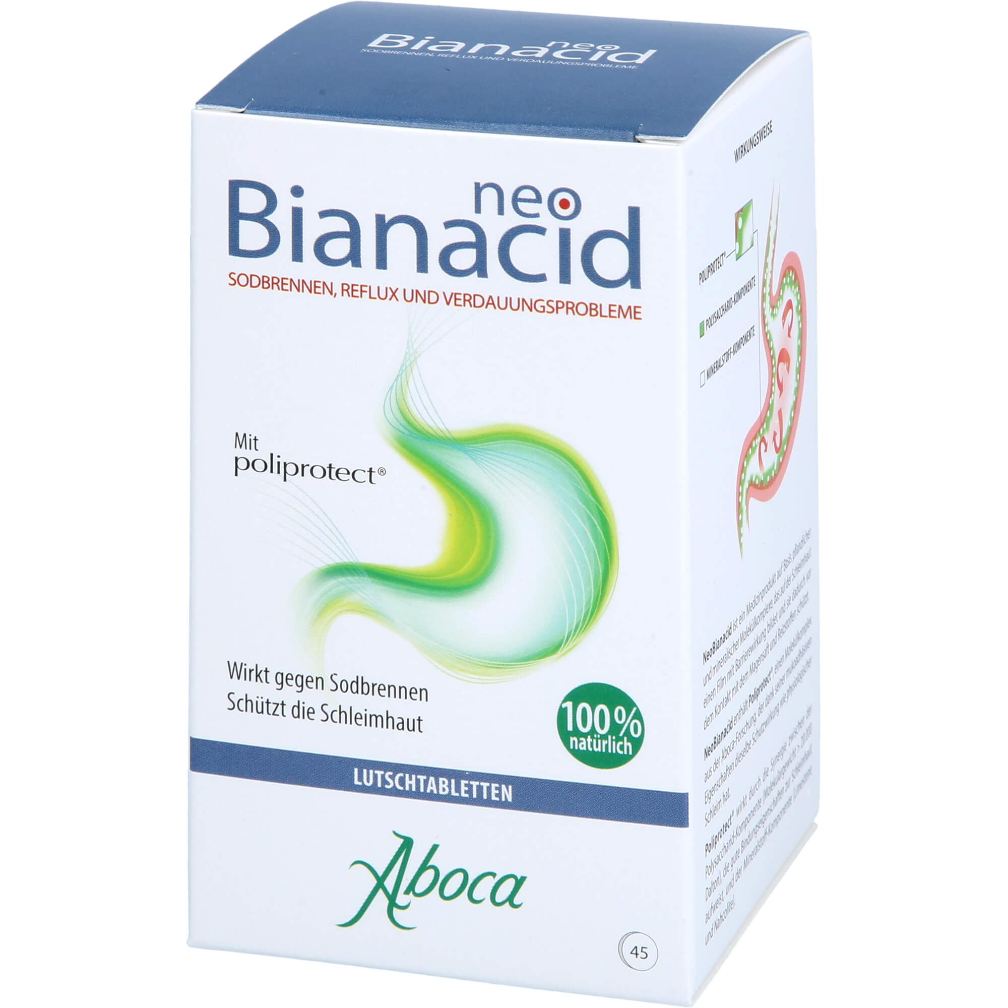 NeoBianacid Comprimés – Pour le reflux, l'acide gastrique, les brûlures d'estomac et les douleurs d'estomac – Produit médical naturel de Aboca