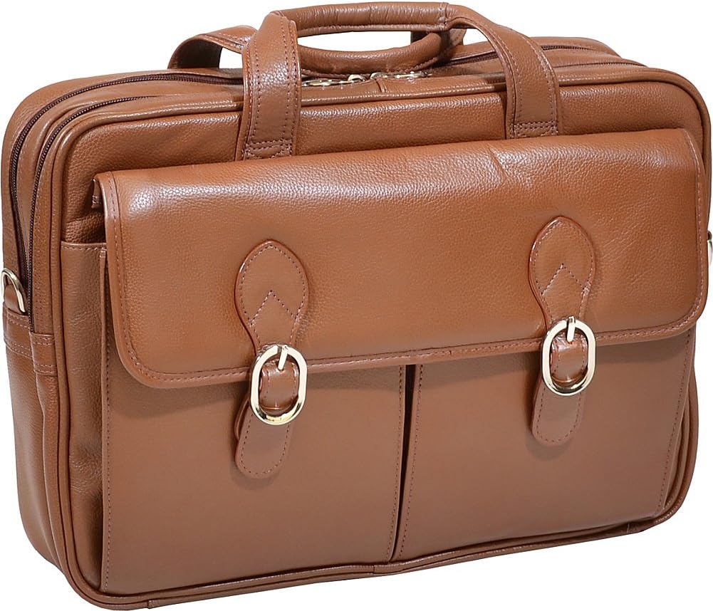 McKlein USA Kenwood Leather 15.6 Inch Laptop Case (Cognac)