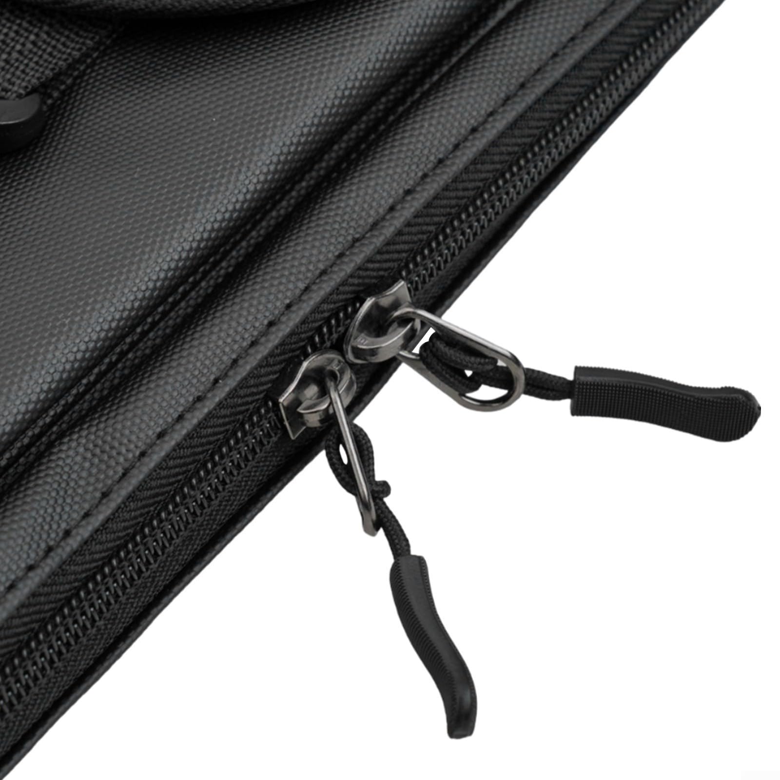 Zaino per bacchette da batteria, custodia imbottita in tessuto Oxford con doppio scomparto per batteria, spartiti e accessori, nero, 45 x 26 x 4 cm