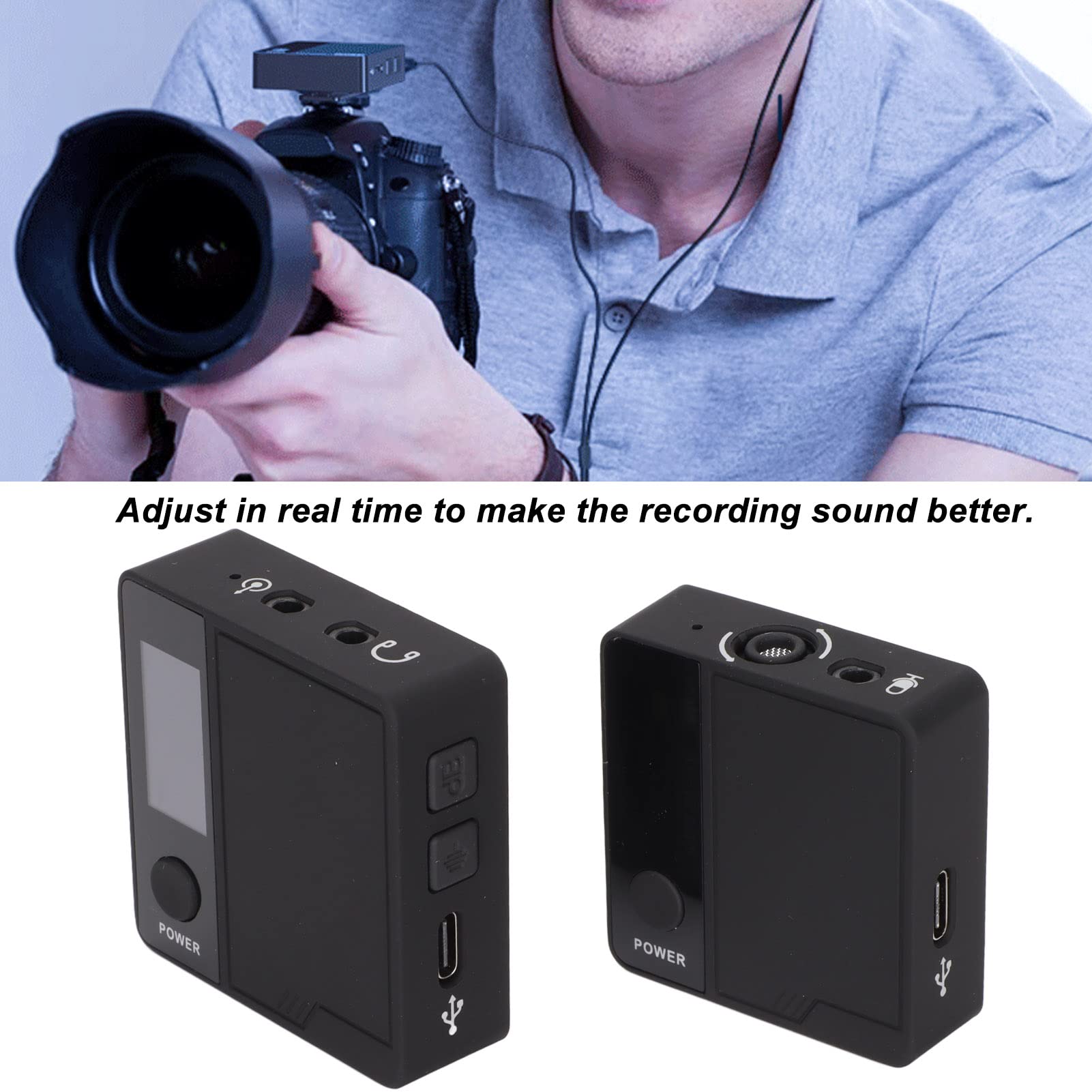 de Micrófono Lavalier Inalámbrico 2.4G, Transmisor de Reducción de Ruido Doble, Micrófono de Solapa Compatible con Cámaras DSLR, Videocámaras, Teléfonos Inteligentes Y(Versión inglesa)