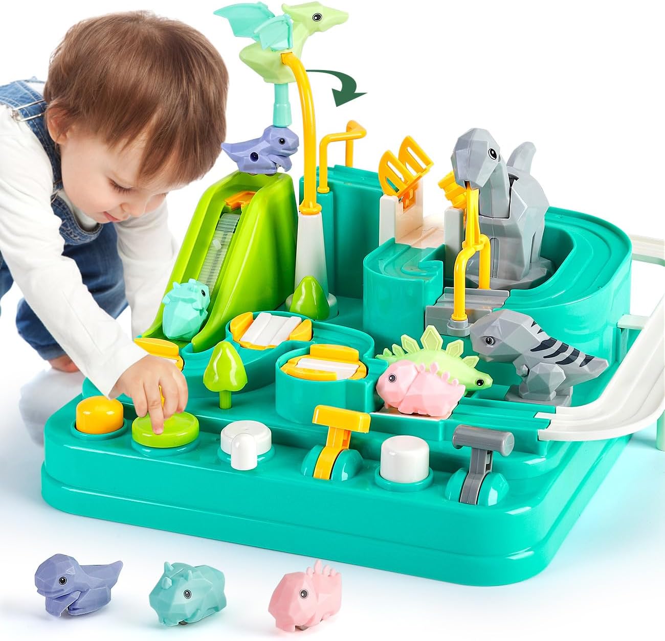 SYHLN Car Adventure Toys for 3 Year Old Boys,Race Track Toys with 3 Mini Cars for 3 4 5 6 Years Old Boys Girls,Preschool Educational Montessori Toys for Toddlers,Gifts for 3 4 5 6 Year Old Boys Girls