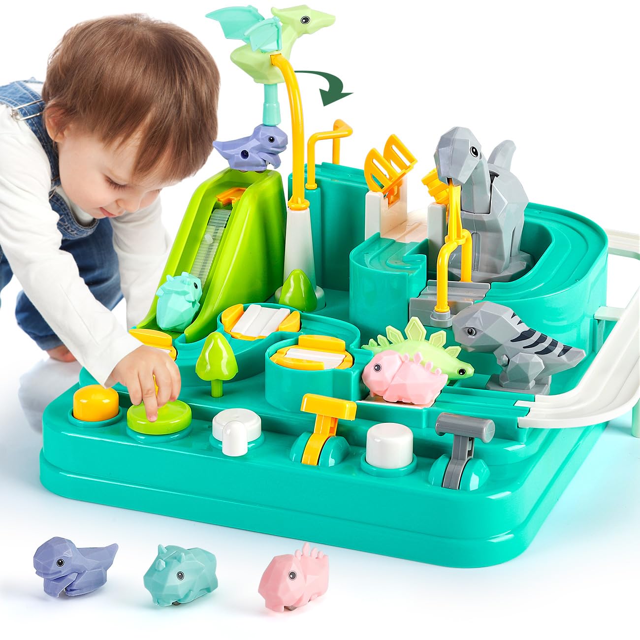 SYHLN Car Adventure Toys for 3 Year Old Boys,Race Track Toys with 3 Mini Cars for 3 4 5 6 Years Old Boys Girls,Preschool Educational Montessori Toys for Toddlers,Gifts for 3 4 5 6 Year Old Boys Girls