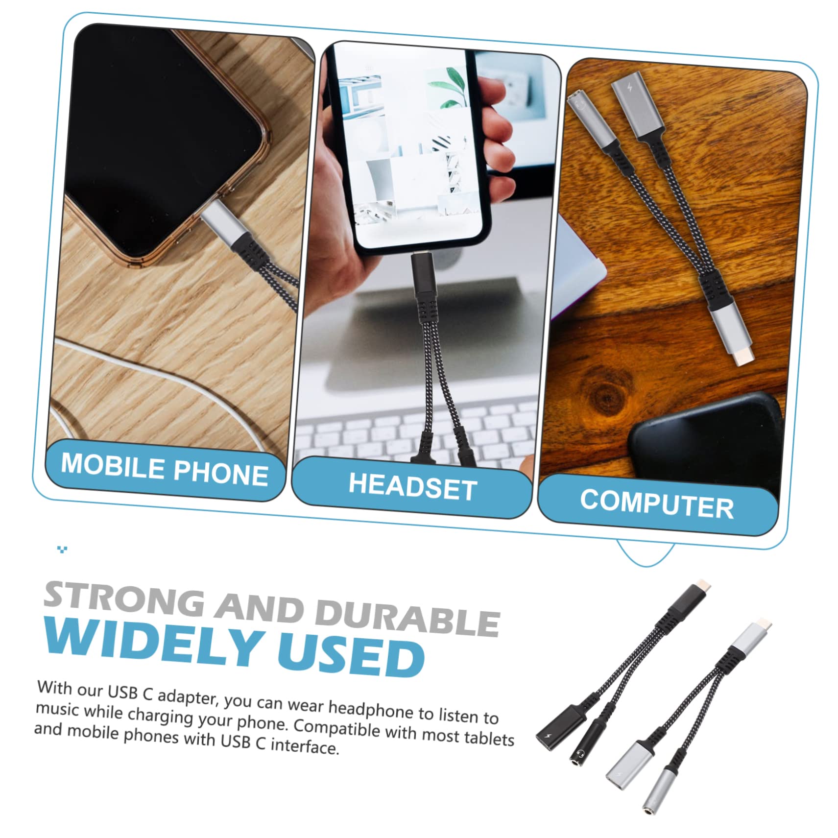 DOITOOL 3pezzi Adattatore Usb c Jack Compatibile Smartphone e Adattatore Audio e Caricatore e