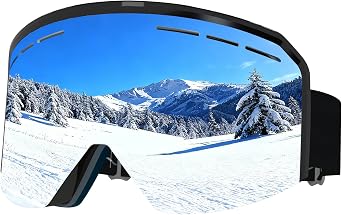 Ski Goggles Over Glasses,YH359 Snowboard Goggles,Anti-Fog UV400 Protection Snow Goggles for Adult