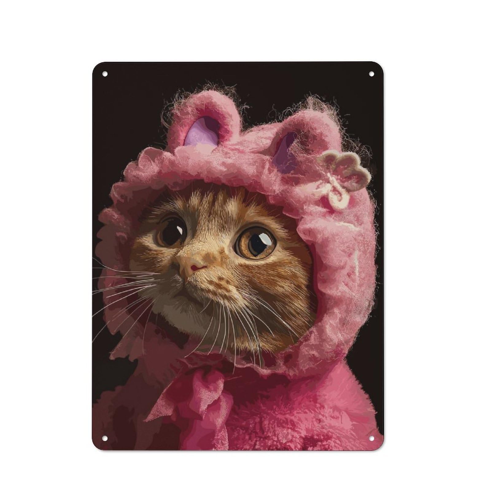 Junmoney Kitten Hugs For Man Cave Or Games Room, Retro Tin Sign 40X30cm, A Christmas Gift For People Styling Man Cave And Games Room
