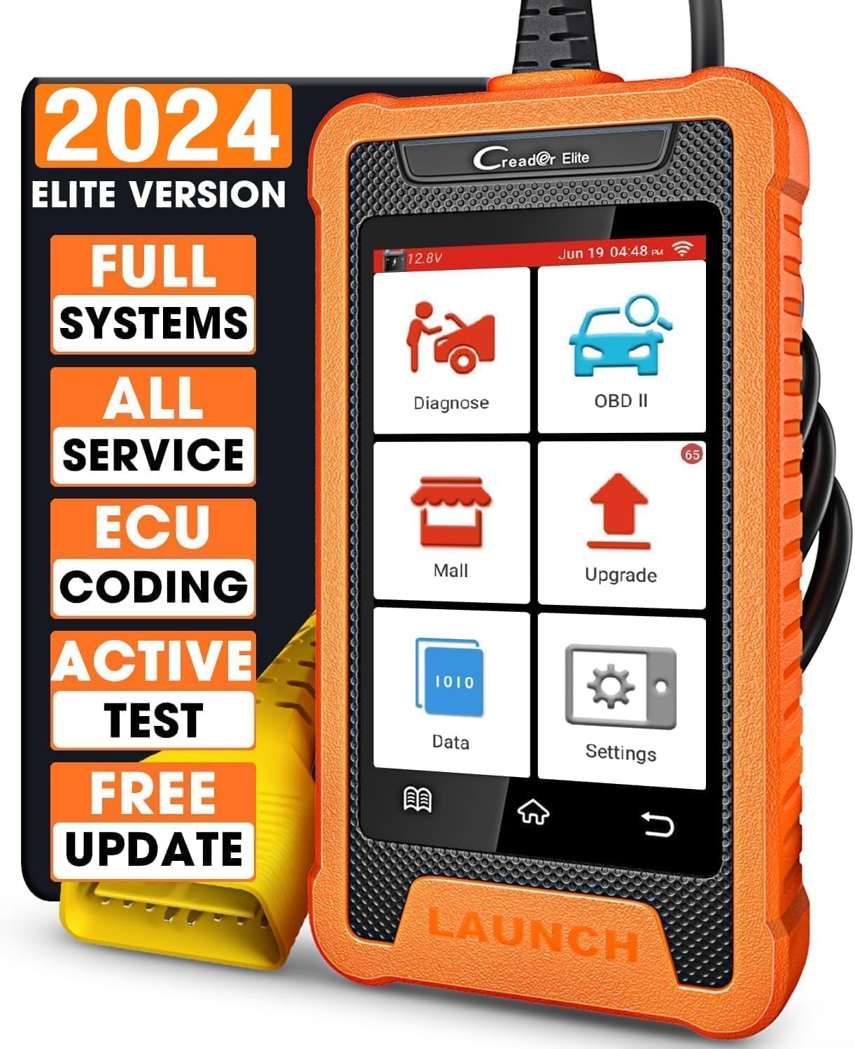 LAUNCH Creader Elite For BMW OBD2 Scanner, 2024 Full System Diagnostic Bi-directional Scan Tool, All Reset Service, ECU Coding, Battery Registration Tool for BMW/MINI/Rolls-Royce,Lifetime F-ree Update