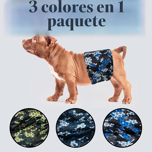Foto 4 de 7 de Dono Bragas Reutilizables para Perros machos, 3 uds Bragas para Perros, L