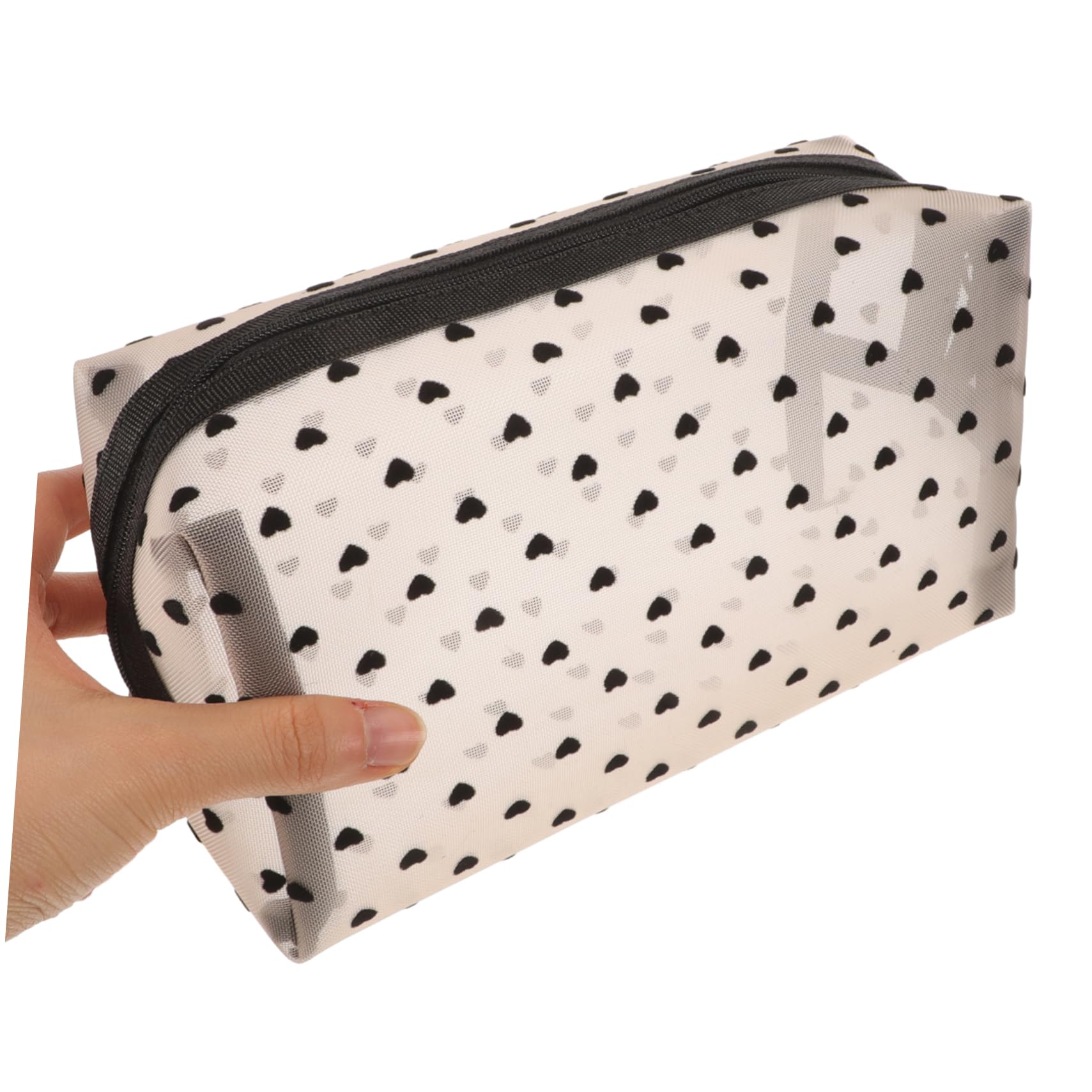 Mikinona 6 Pezzi Pochette Cosmetici a Cuore in Rete con Cerniera, Comoda e Facile da Riconoscere, per Viaggi e Uso Quotidiano